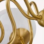 MITZI HAVANA 6 LIGHT CHANDELIER IN AGED BRASS WITH OPAL GLASS