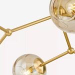 MITZI TRIXIE 6 LIGHT CHANDELIER IN AGED BRASS WITH CHAMPAGNE GLASS