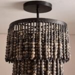 BLACK BEADED FLUSH MOUNT CEILING FIXTURE