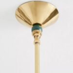 MERVE KAHRAMAN GREEN GLASS WAVY HANGING PENDANT LIGHT