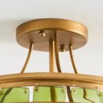 ELEGANT CURREY AND COMPANY VINTNER GLASS SEMI FLUSH LIGHT