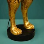 GOLD RABBIT TABLE LAMP WITH ORANGE ACCENTS