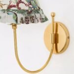 LEE DECORATIVE BRASS WALL SCONCE WITH RUFFLE PRINTED SHADE BERNADETTE