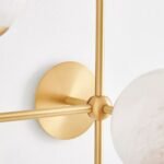 ARMSTRONG BRASS AND GLASS FOUR-LIGHT WALL SCONCE LIGHT