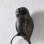 WOODLAND OWL OUTDOOR GLOBE WALL SCONCE LIGHT