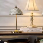 MACKENZIE-CHILDS MOCHA CORDLESS DOME TABLE LIGHT WITH LED DESIGN