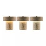 TESSARI WASHED TRAVERTINE TABLE LAMP WITH ACCENT DESIGN