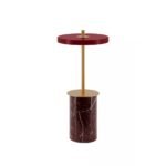 ASTERIA MOVE MINI CORDLESS RECHARGEABLE MARBLE TABLE LAMP IN RED