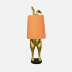 HIDING BUNNY DECORATIVE TABLE LIGHT IN GOLD AND ORANGE