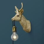 GOLD DEER WALL LIGHT WITH BABY HARRY FIGURE