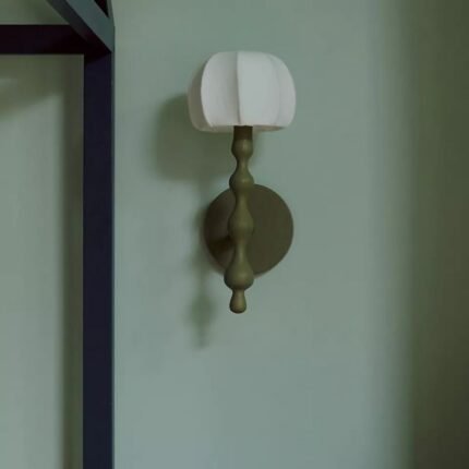 LALA REIMAGINED WOOD SHADED SCONCE WALL LIGHT GREEN
