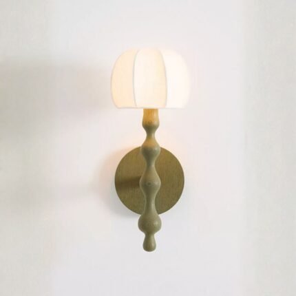GREEN LALA REIMAGINED WOOD SHADED WALL SCONCE LIGHT