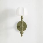 LALA GREEN WOOD SHADED SCONCE WALL LIGHT