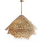ASHBURN NATURAL BURI MIDRIB WOVEN PENDANT | BOHO LAMPS
