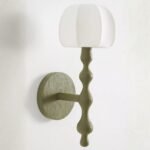 LALA REIMAGINED GREEN WOOD SHADE WALL LIGHT SCONCE