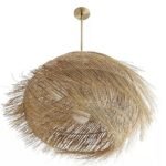 ASHBURN NATURAL BURI MIDRIB WOVEN PENDANT | BOHO LAMPS