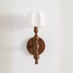 LALA REIMAGINED WOOD SHADED SCONCE WALL LIGHT BROWN