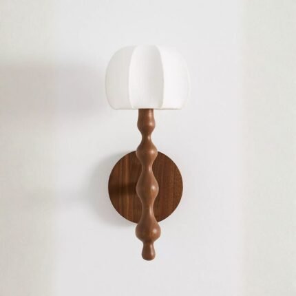 LALA REIMAGINED WOOD SHADED SCONCE WALL LIGHT BROWN