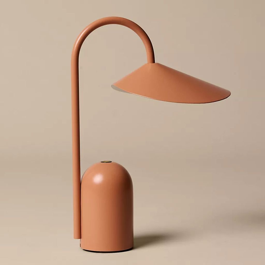 FERM LIVING ARUM PORTABLE METAL RECHARGEABLE LAMP IN CORAL FERM LIVING ARUM PORTABLE METAL RECHARGEABLE LAMP IN CORAL