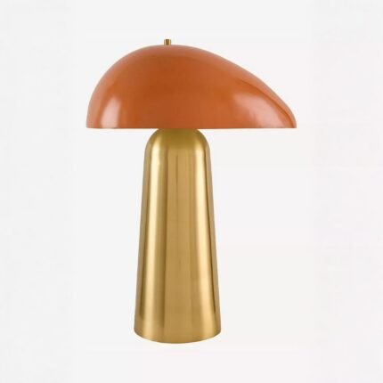 JULEP ORANGE TABLE LAMP WITH PLATED METALLIC ACCENT