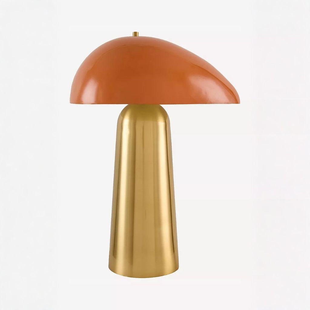 JULEP ORANGE TABLE LAMP WITH PLATED METALLIC ACCENT JULEP ORANGE TABLE LAMP WITH PLATED METALLIC ACCENT