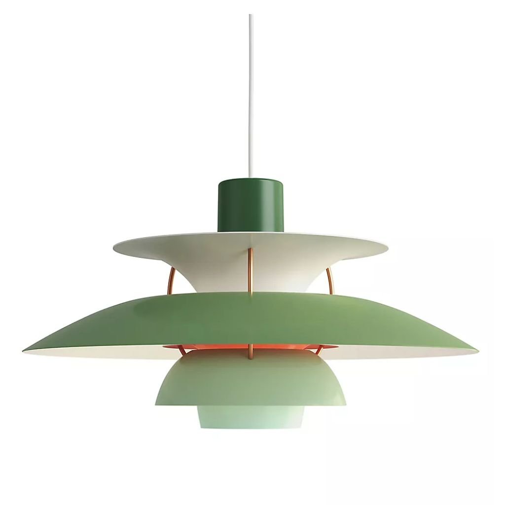 PH5 SPUN TIERED THREE SHADE METAL PENDANT LIGHT GREEN PH5 SPUN TIERED THREE SHADE METAL PENDANT LIGHT GREEN