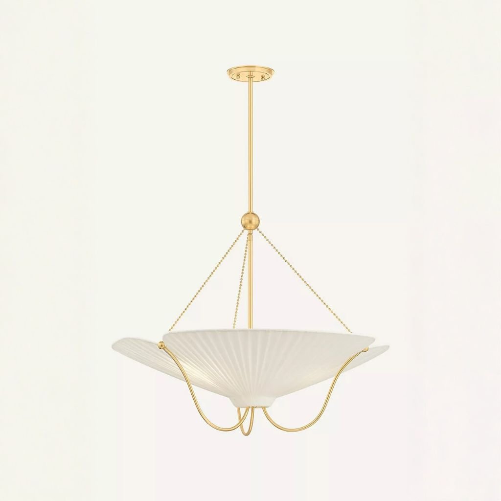 HUDSON VALLEY LIGHTING GERHARD AGED BRASS LINEN SHADE PENDANT HUDSON VALLEY LIGHTING GERHARD AGED BRASS LINEN SHADE PENDANT