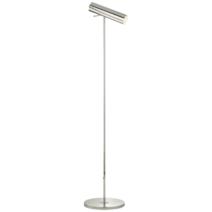 SILVER VISUAL COMFORT SIGNATURE BY AERIN with angled cylindrical drum shade and round flat base