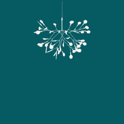 HERACLEUM WHITE PENDANT LIGHT BY BERTJAN POT, white wire branches with white opalescent leaf-shaped polycarbonate lenses