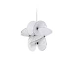 SERPENTINE LIGHT BY FRONT, five overlapping flat oval fan PES shades with black radiating spokes
