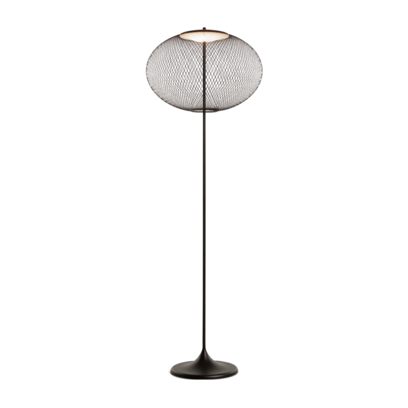 NR2 BLACK FLOOR LAMP BY BERTJAN POT on a slender black powdercoated steel stand