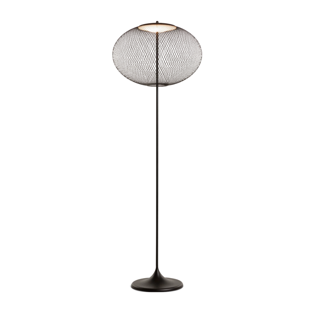 NR2 BLACK FLOOR LAMP BY BERTJAN POT on a slender black powdercoated steel stand NR2 BLACK FLOOR LAMP BY BERTJAN POT on a slender black powdercoated steel stand