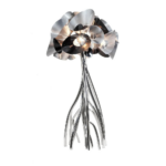 MANGROVIA EM FLOR LAMP with carbon aluminum blossom shade casting dramatic shadow patterns, 104.3 in tall