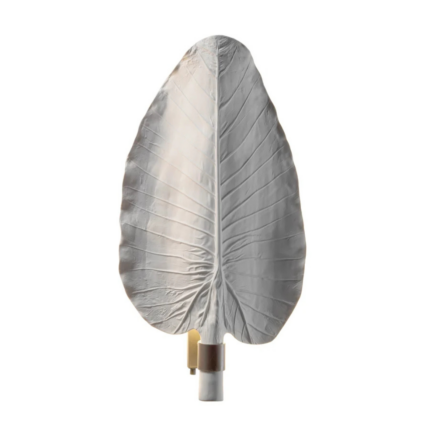 ACAPULCO WALL LIGHT WHITE with bronze plated brass base and 24ct gold detail, handmade in Italy, H67 x L35 x W12 cm