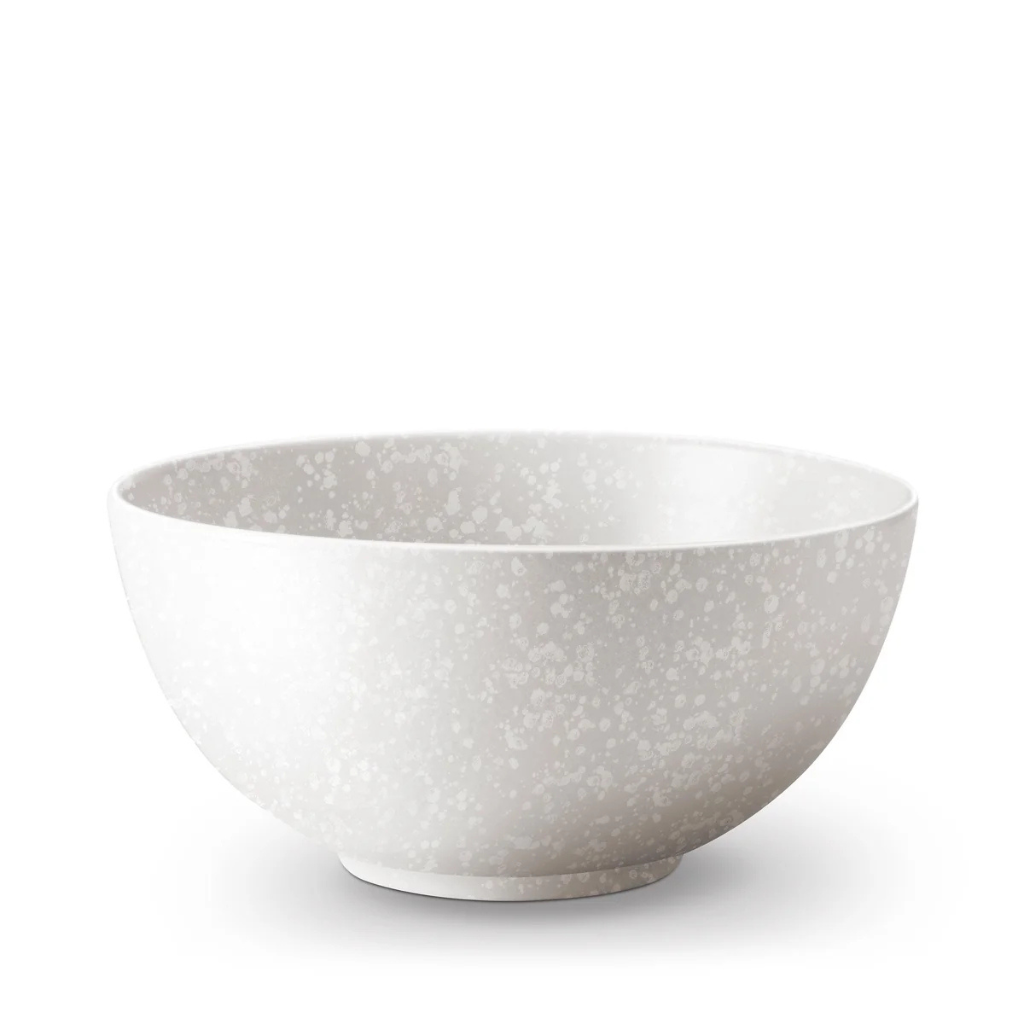 ALCHIMIE BOWL WHITE with luminous speckled reactive glaze finish — 9 inches diameter, 4.5 inches tall, decorative luxury bowl ALCHIMIE BOWL WHITE with luminous speckled reactive glaze finish — 9 inches diameter, 4.5 inches tall, decorative luxury bowl