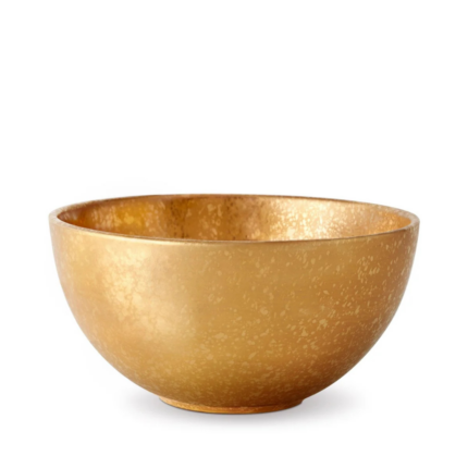ALCHIMIE BOWL GOLD with luminous 24K reactive glaze finish — 9 inches diameter by 4.5 inches tall, luxury decorative bowl