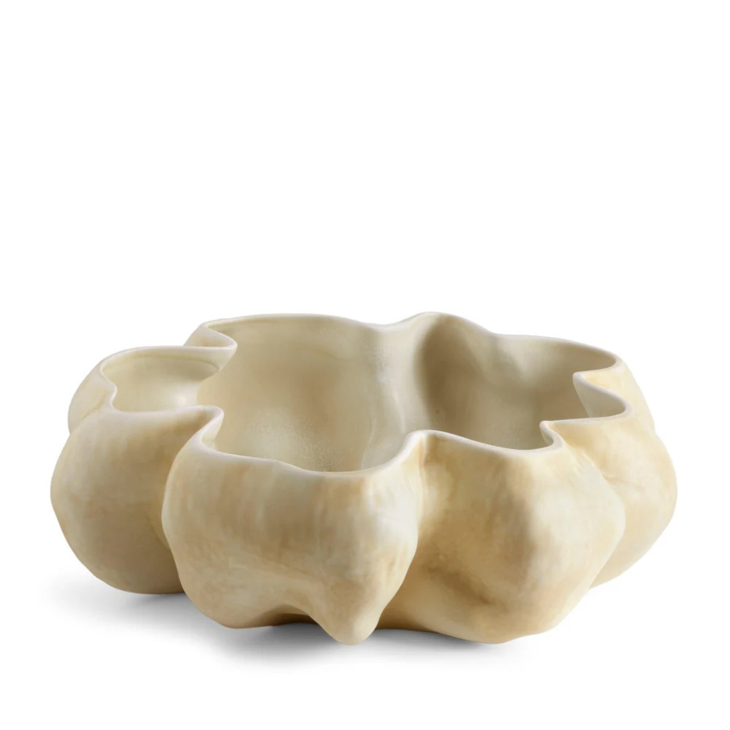 TIMNA BOWL LATTE with organic wavy form — 17.5 inches diameter, inspired by King Solomon's Mines, Portugal TIMNA BOWL LATTE with organic wavy form — 17.5 inches diameter, inspired by King Solomon's Mines, Portugal