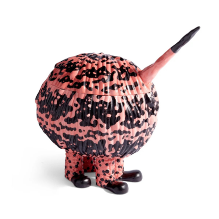HAAS GILA MONSTER VESSEL on four spotted legs with dark feet and a rising horn spike