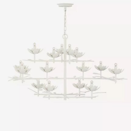 VISUAL COMFORT AND CO CLEMENTINE PETAL TIERED CHANDELIER WHITE