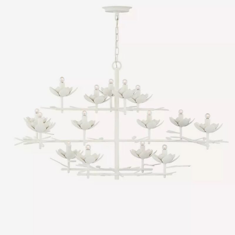 VISUAL COMFORT AND CO CLEMENTINE PETAL TIERED CHANDELIER WHITE