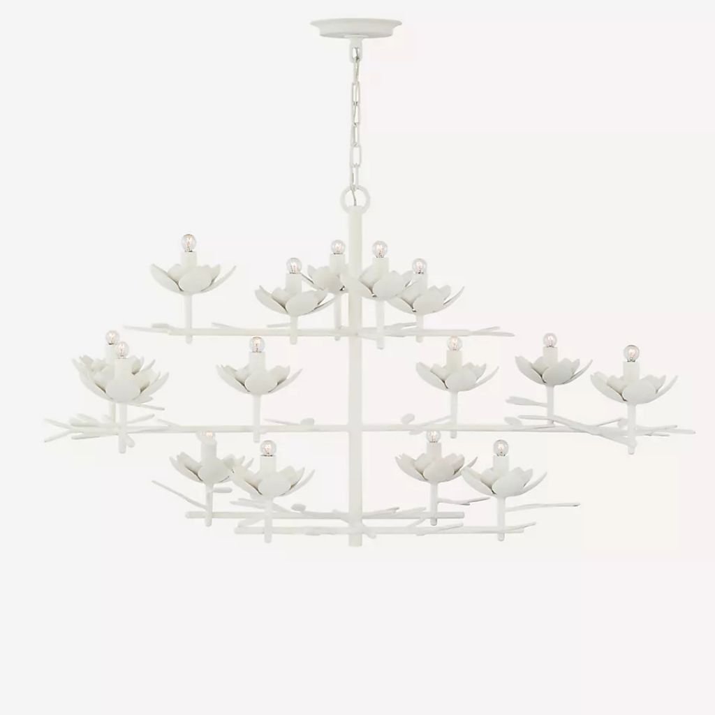 VISUAL COMFORT AND CO CLEMENTINE PETAL TIERED CHANDELIER WHITE VISUAL COMFORT AND CO CLEMENTINE PETAL TIERED CHANDELIER WHITE