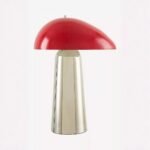JULEP RED TABLE LAMP WITH PLATED METALLIC ACCENT