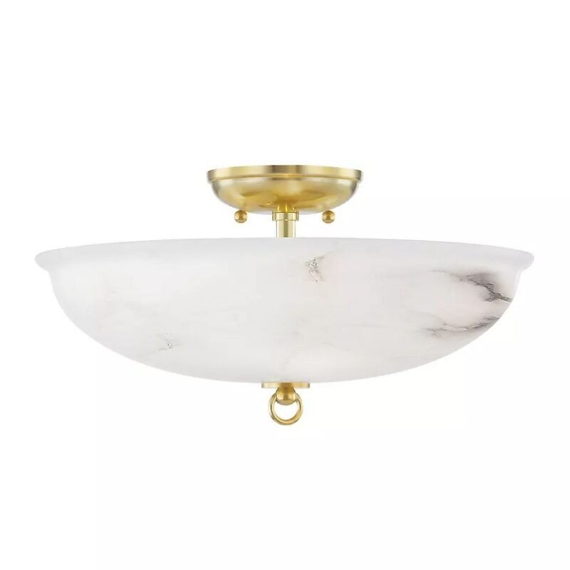 SOMERSET ALABASTER SEMI FLUSH MOUNT LIGHT
