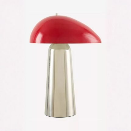 JULEP RED TABLE LAMP WITH PLATED METALLIC ACCENT